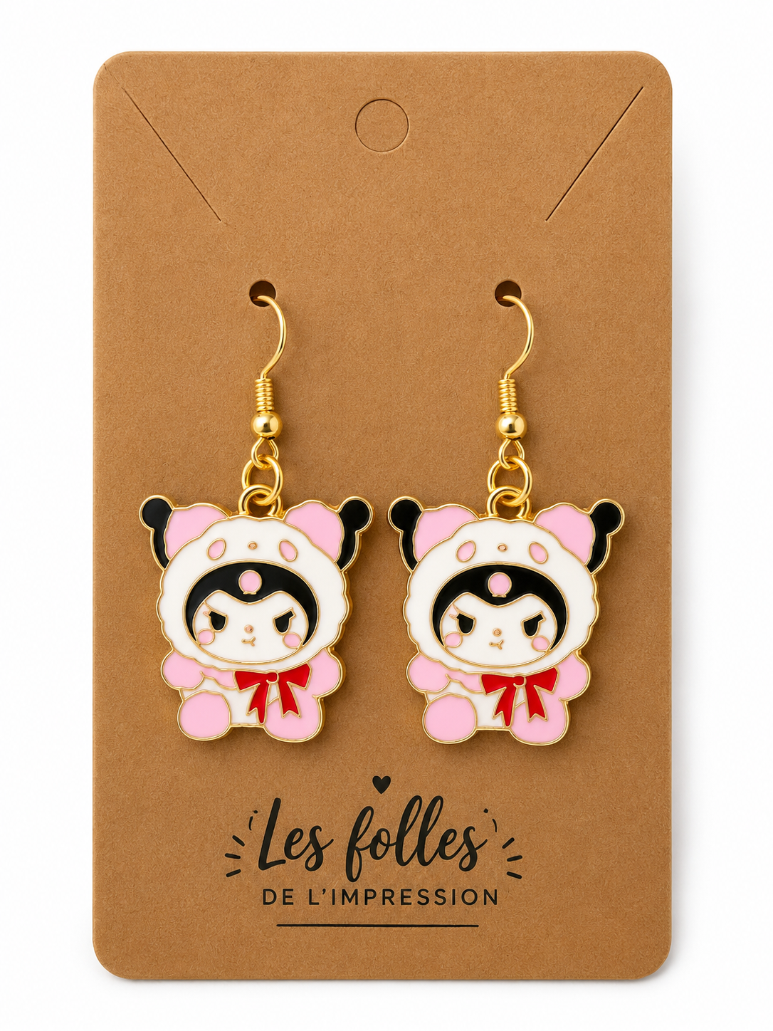 🎀boucles d’oreilles inspirées de Kuromi🖤💖