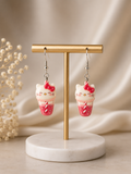 🎀🩷 Boucles d'oreilles Bubble Tea Chaton Kawaii 🐱🥤✨
