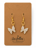 🦋boucles d’oreilles papillon scintillantes. ✨
