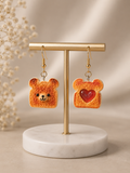 🐻🍞 Boucles d'oreilles Toast Ourson Kawaii ❤️✨