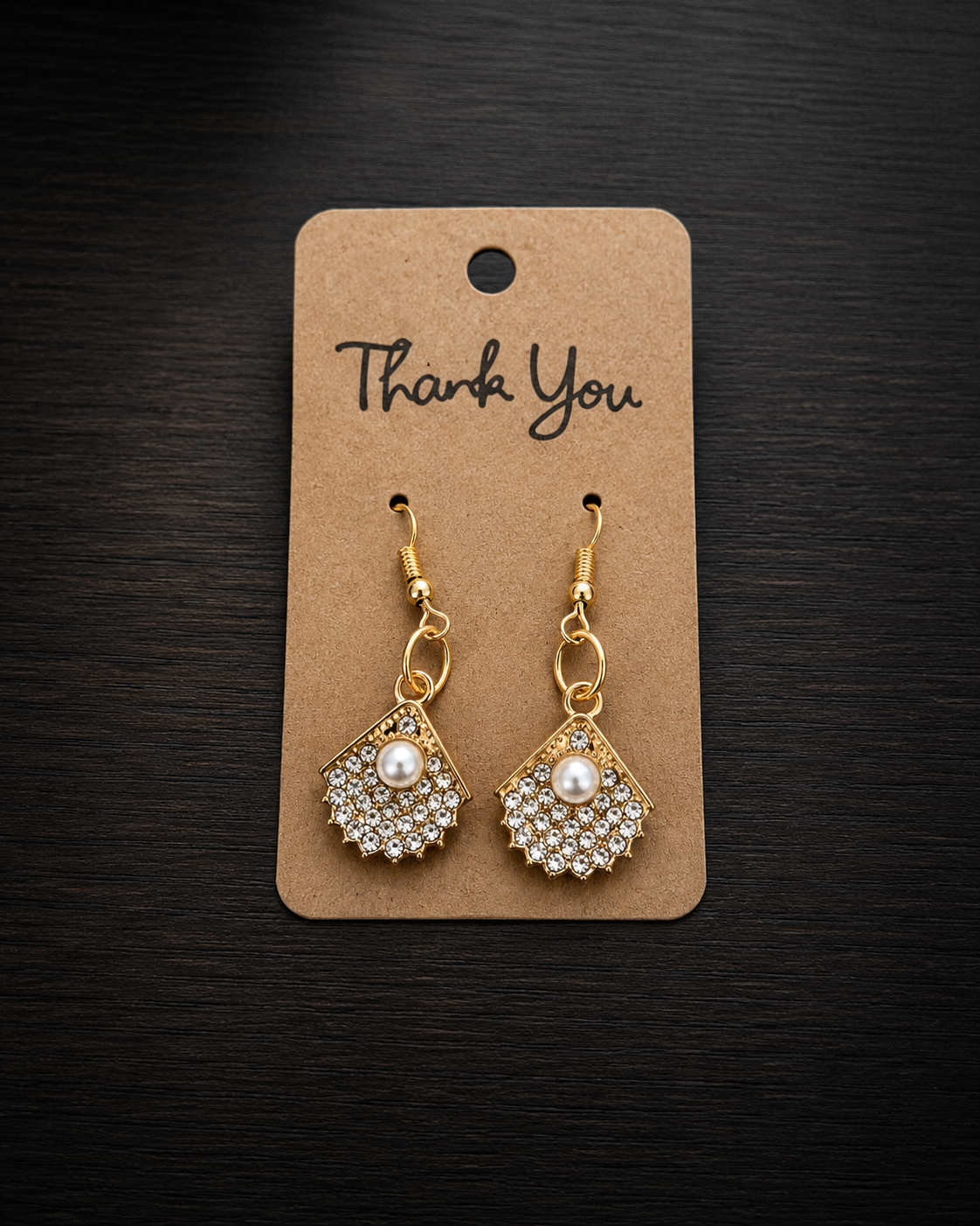 ✨Boucles d'oreilles Scintillante Perle Dorée 💎💛