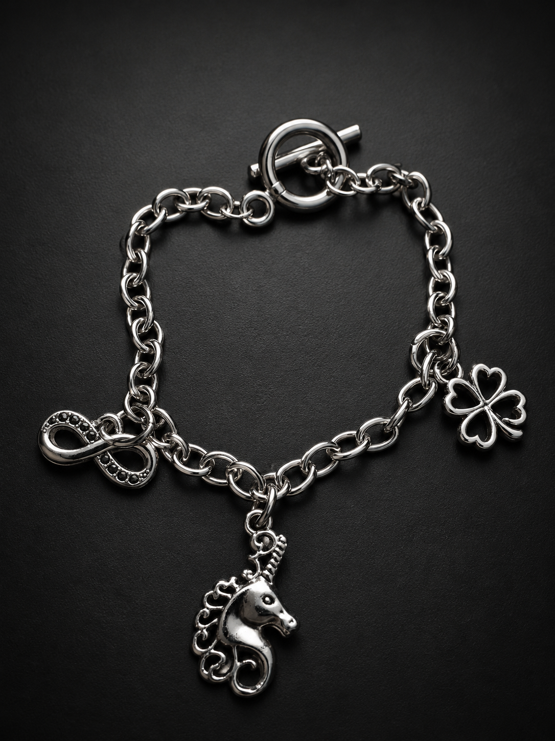 🦄🍀 Bracelet Charms Licorne Porte-Bonheur ♾️✨